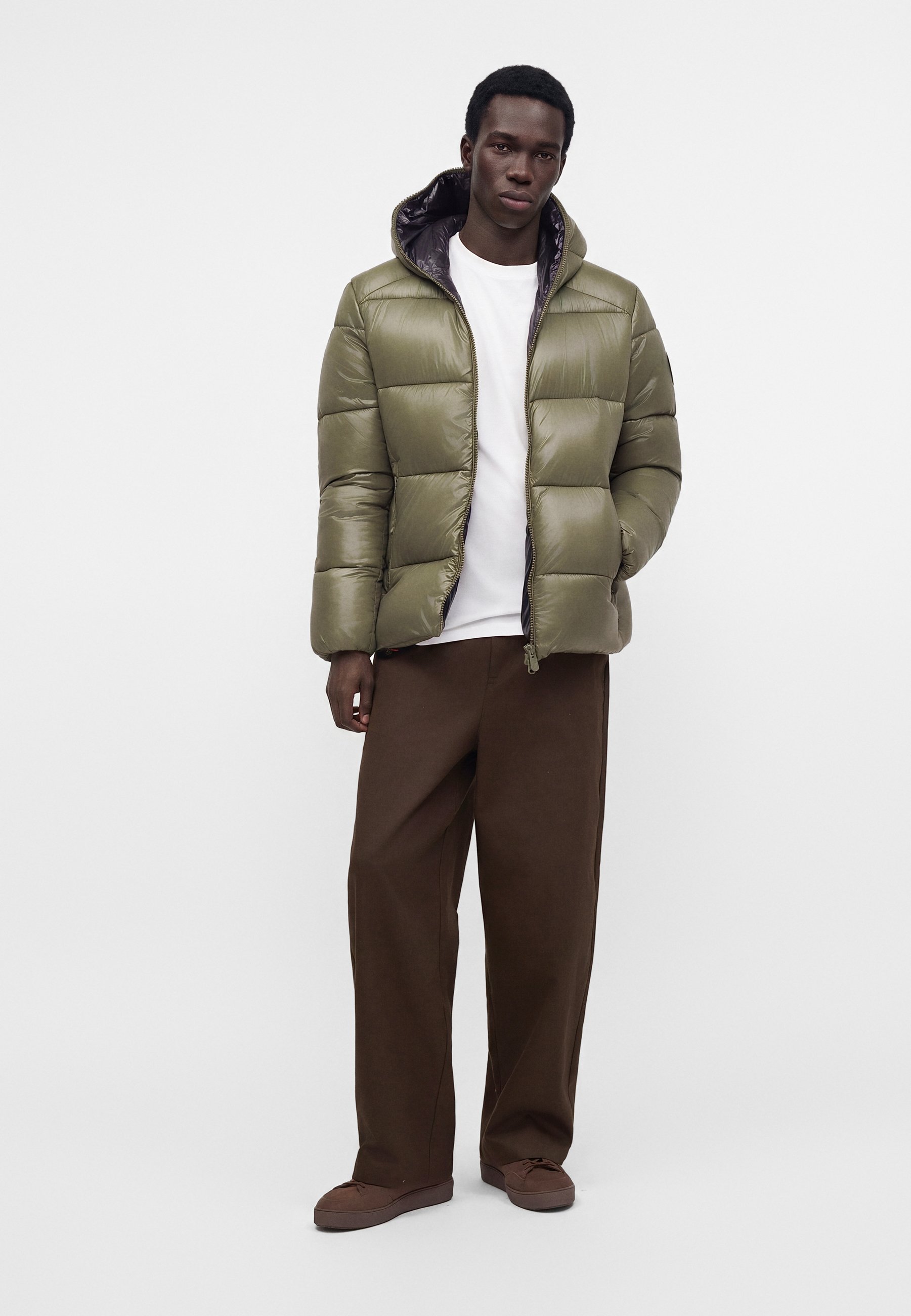 Abercrombie & Fitch AIRCLOUD MOCK PUFFER - Winter jacket - brown