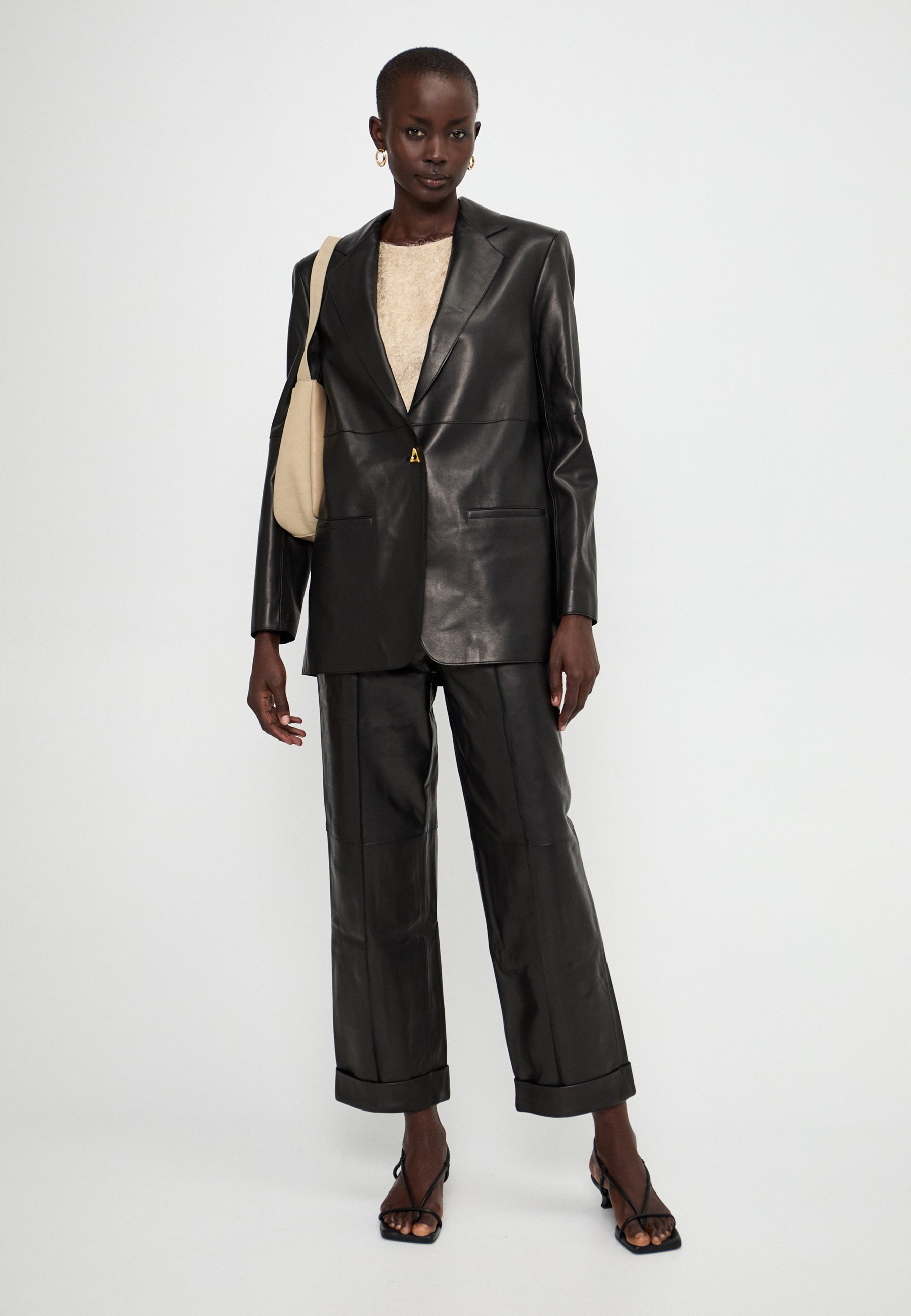 AERON ZIMA PANTS - Leather trousers - black - Zalando.co.uk