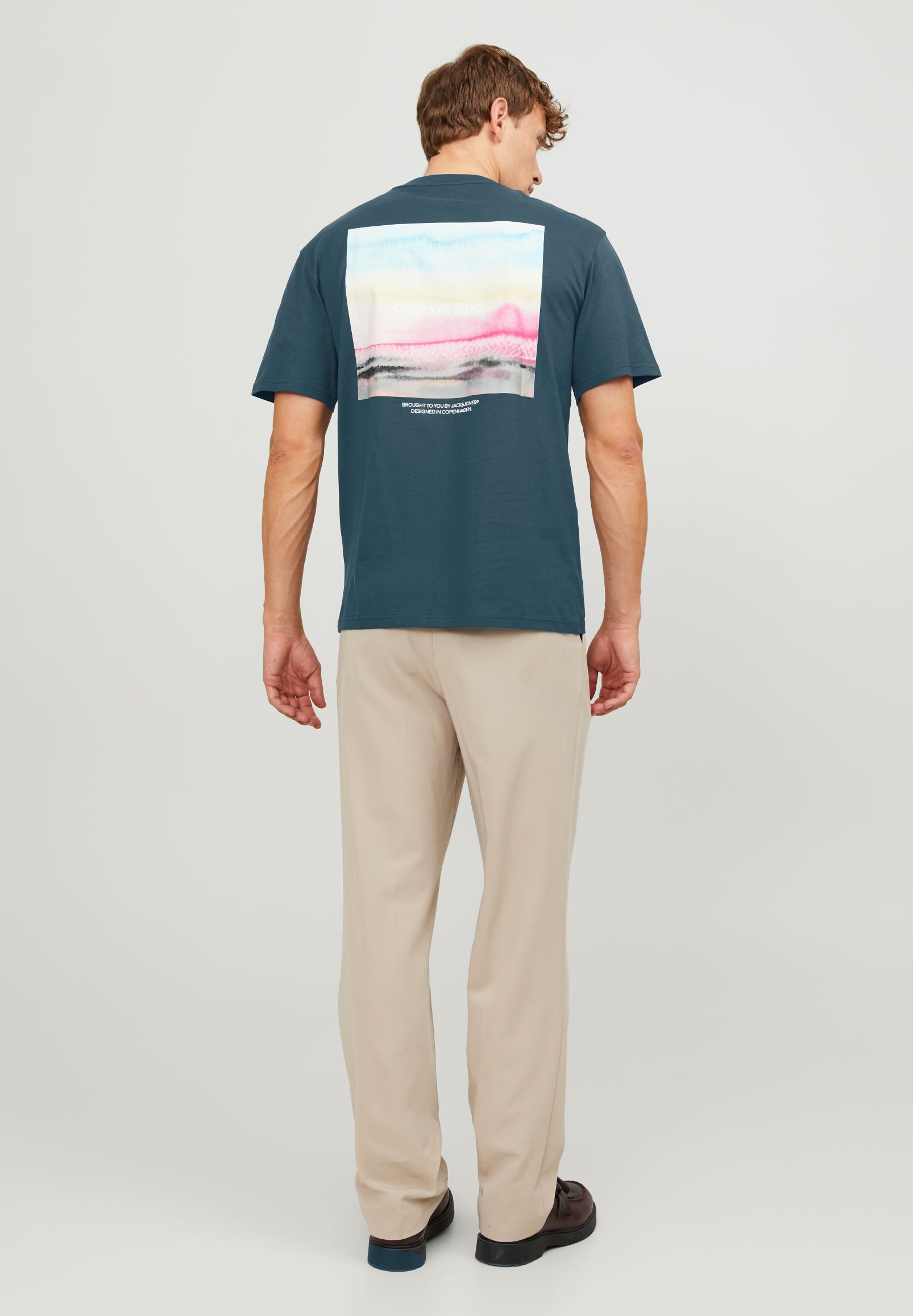 JACK & JONES T-Shirt Uomo Jorvesterbro Newton | Cotone 100% A Maniche Corte Con Stampa Brandizzata