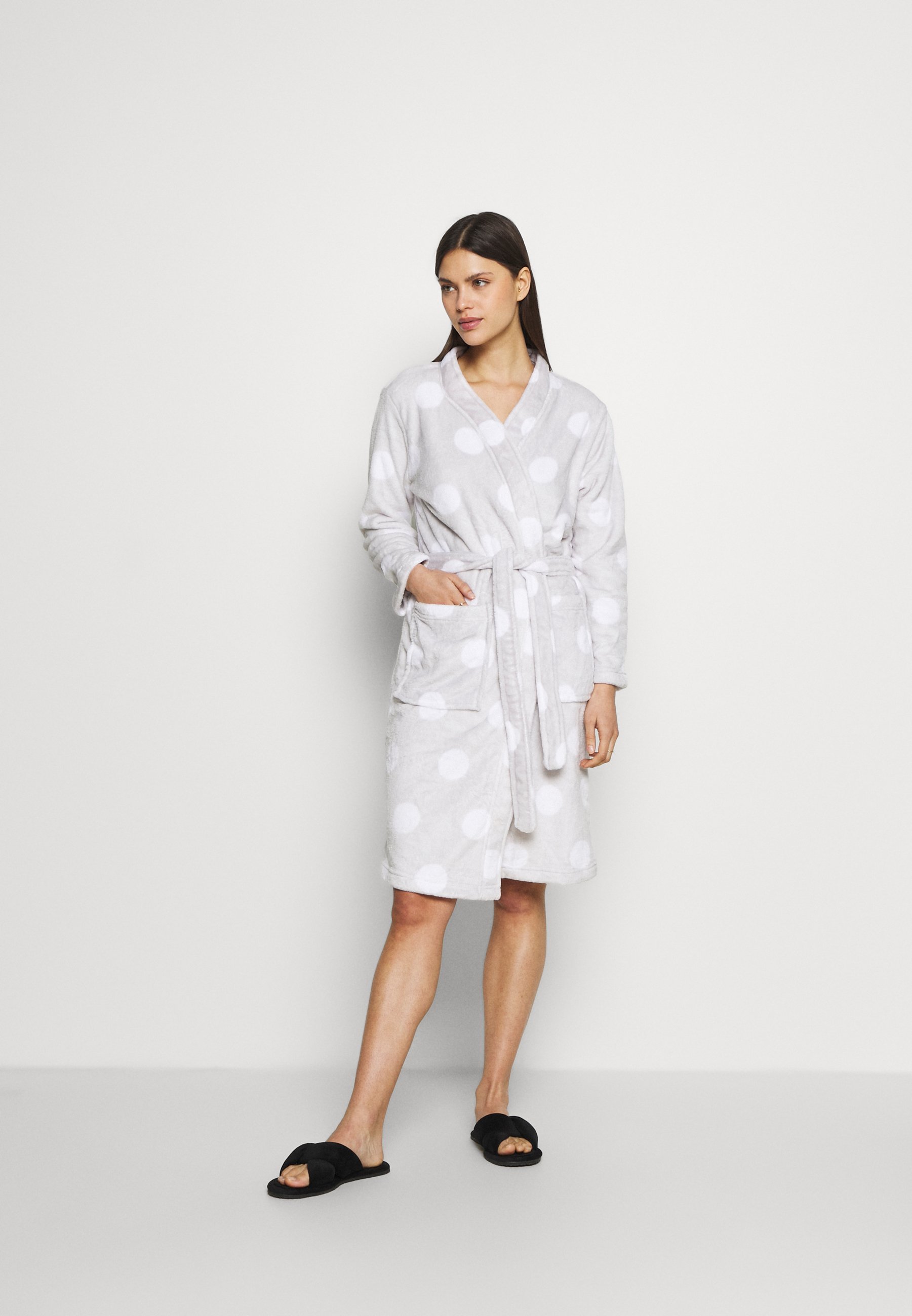 KARL LAGERFELD ADDRESS LOGO BATHROBE Peignoir white blanc ZALANDO.FR