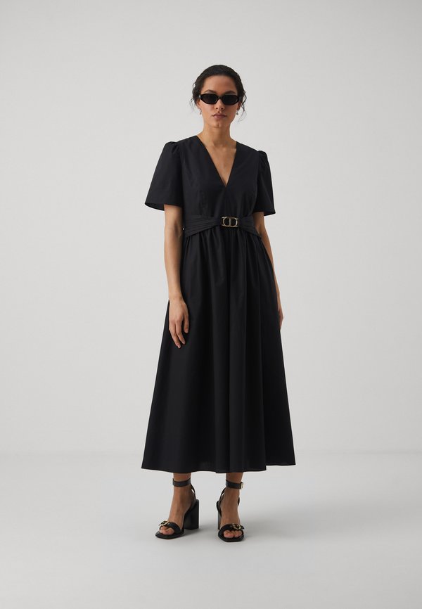 Mette Ss Wrap Midi Dress Black