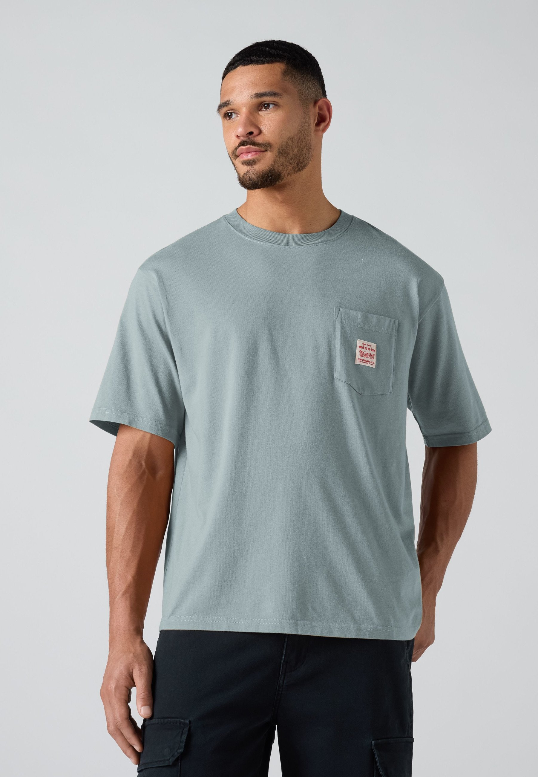 Levi's® Workwear WORKWEAR TEE - Basic T-shirt - lead/turquoise