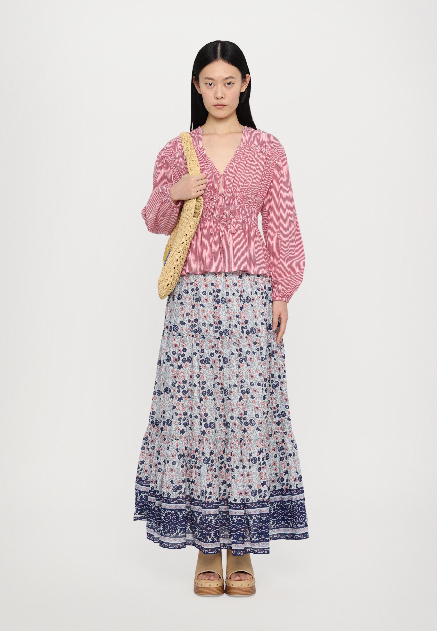 Stine Goya PLEATED BALLOON SLEEVE TIE - Blouse - pink nectar