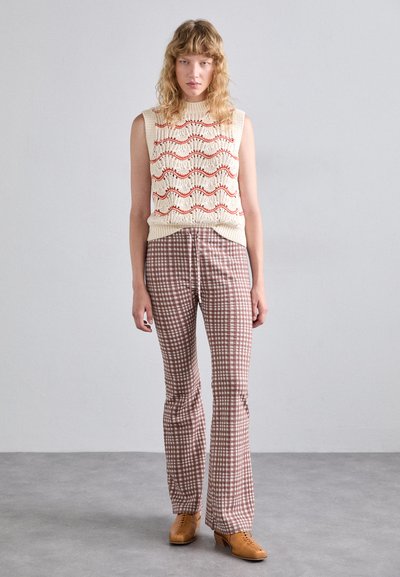 Pantalon Tailleur Femme A.W.A.K.E. Mode - Taille 42, Marron Tissé, Ourlet Fendu, Neuf Avec Étiquettes