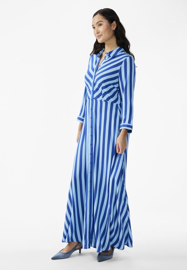 Yassavanna Long Shirt Dress Black Stripe W White