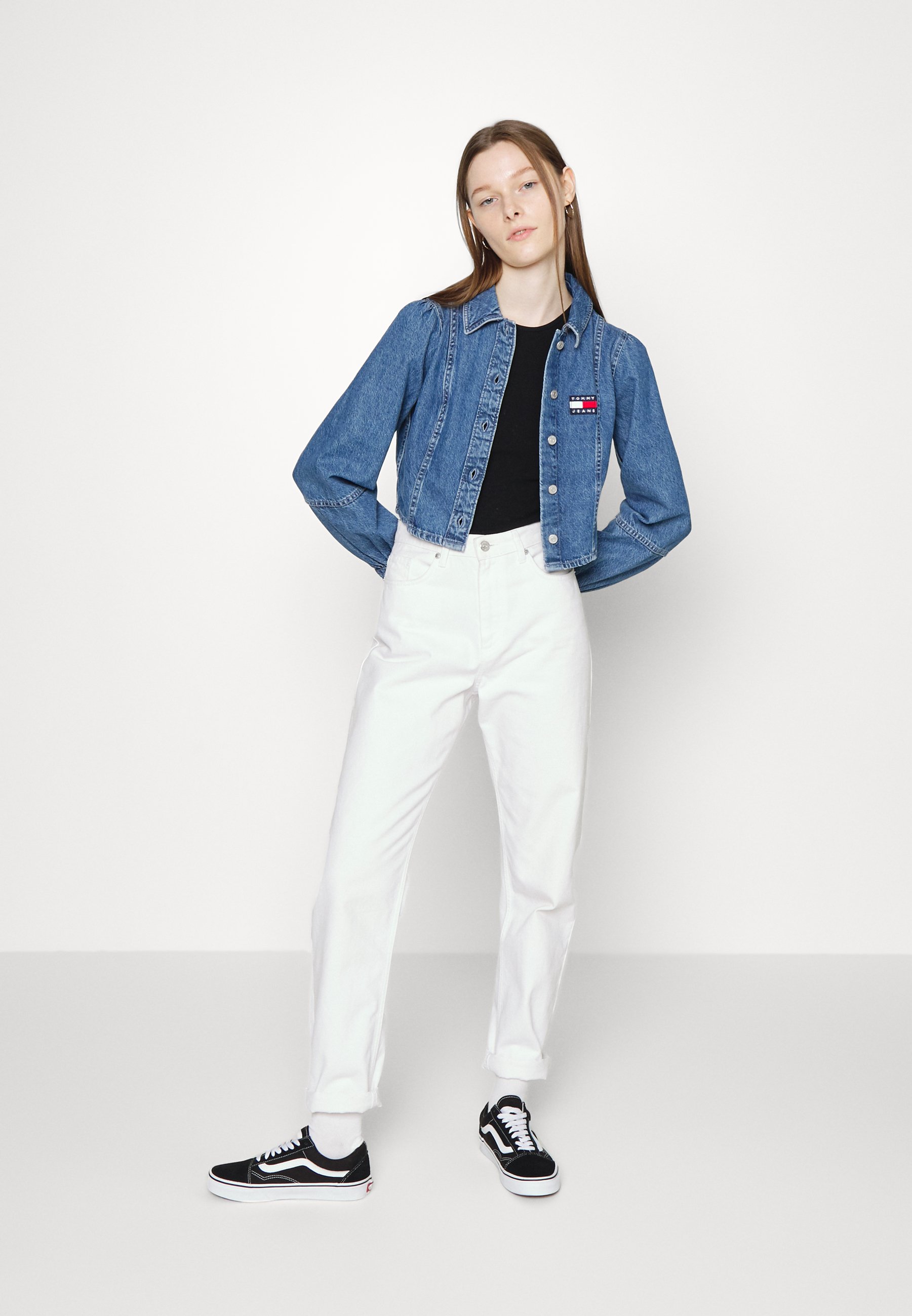 Tommy Jeans BADGE - Camicia - denim medium/blu denim - Zalando.it