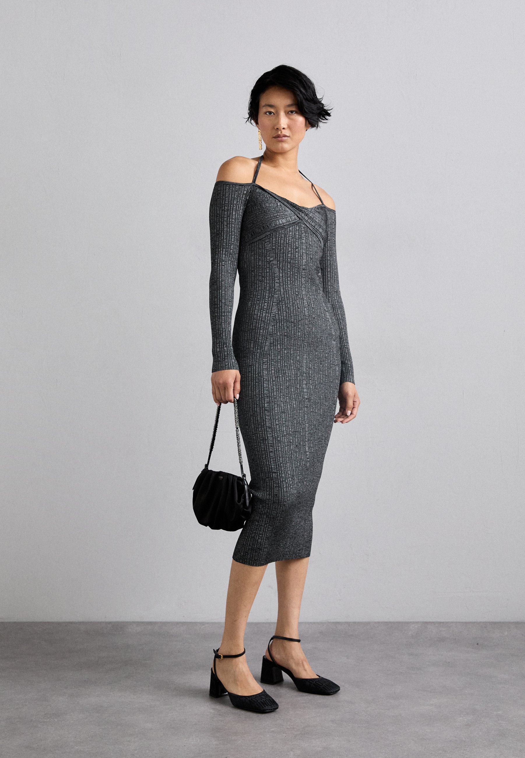 MISBHV DRAPED FOOTBALL DRESS - Jersey dress - heather grey