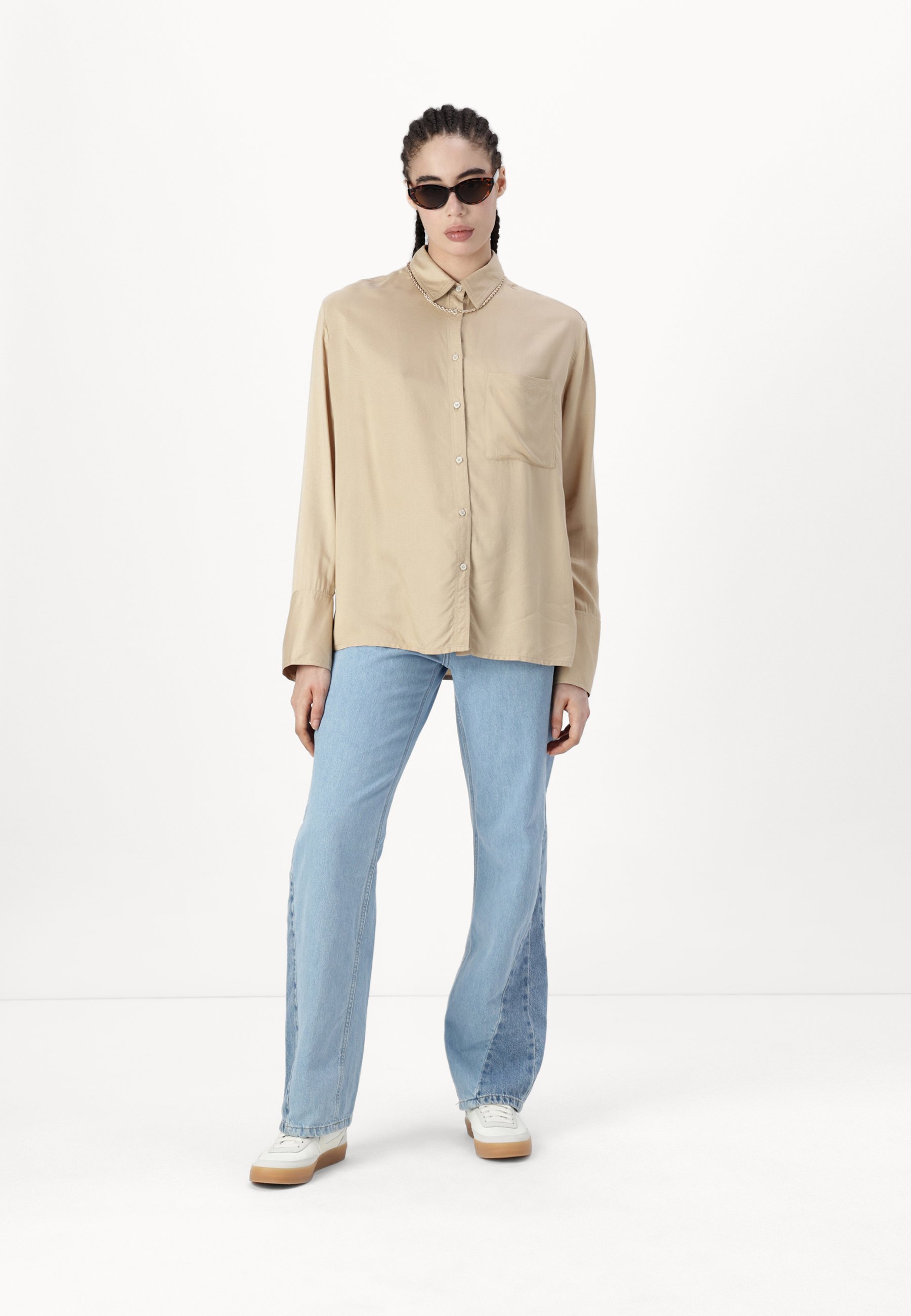 Mos Mosh ROY SHIRT - Button-down blouse - sesame/sand