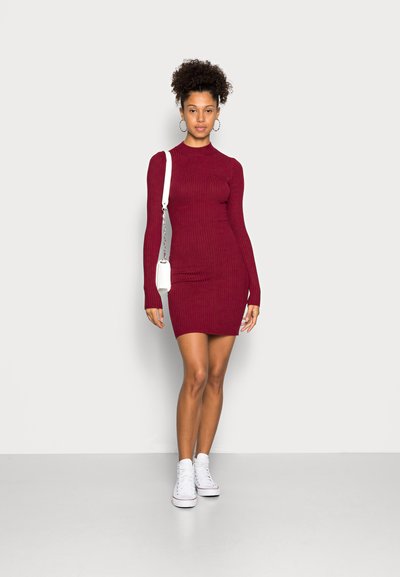 open lace back dress Red Chunky Knit Sweater