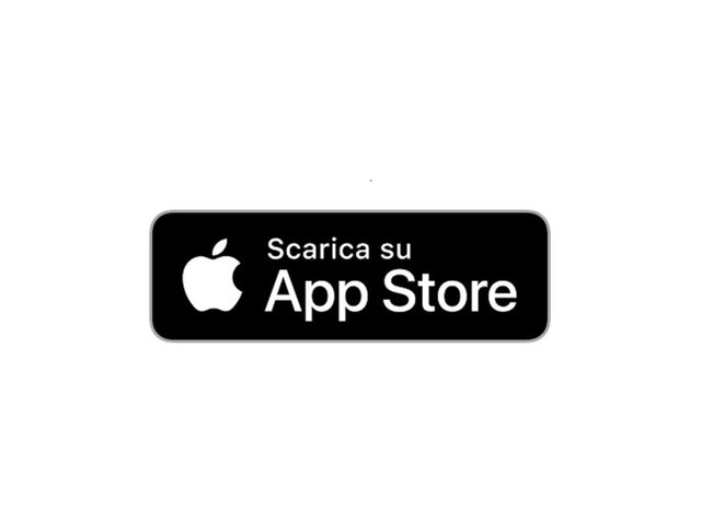 Pulsante rettangolare nero con testo bianco "Scarica su App Store" e logo Apple. Design semplice che enfatizza l'azione di download per l'App Store.