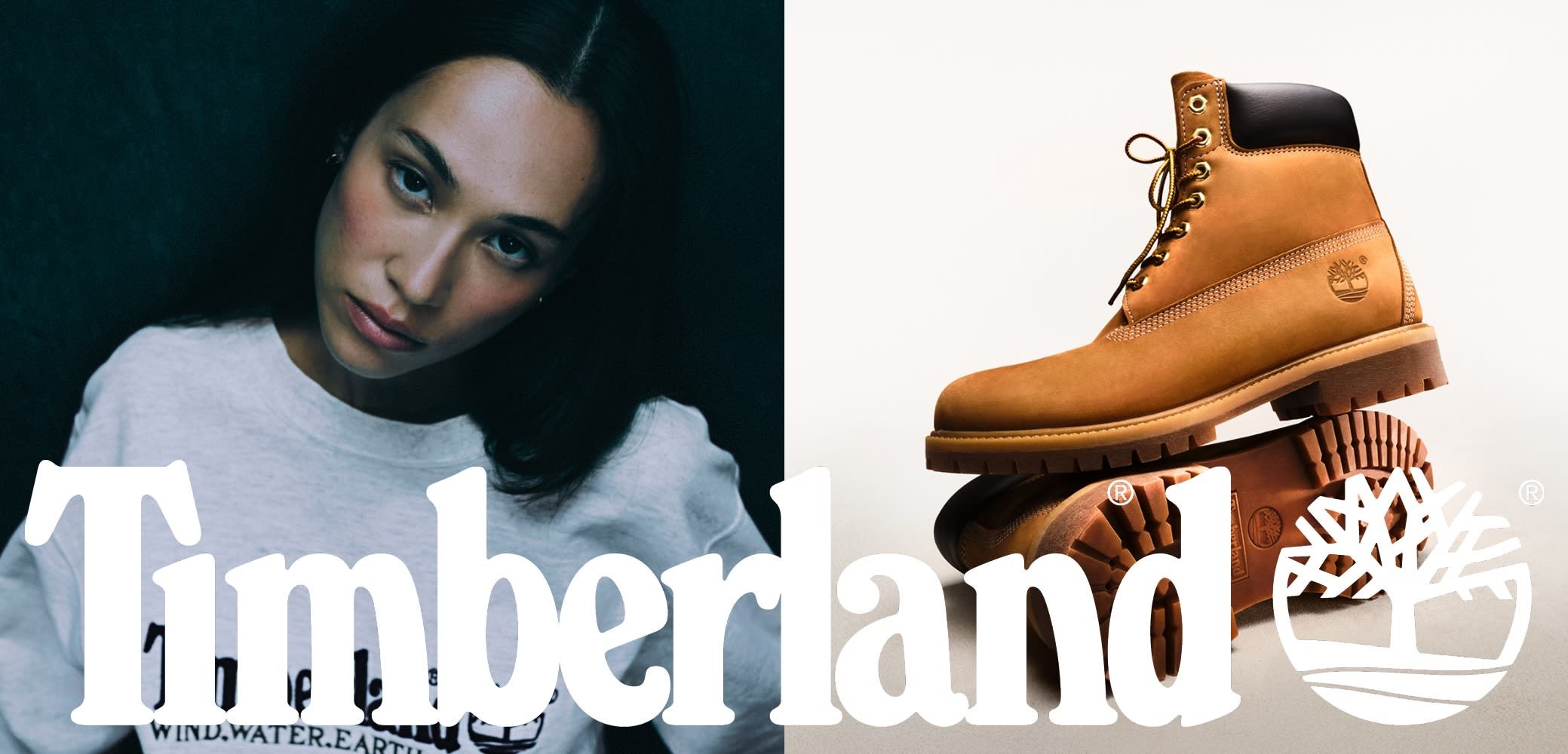 Timberland Stiefel aus braunem Leder mit schwarzem Kragen, ausgestattet mit runden Schnürsenkeln und einer rutschfesten Gummisohle. Logo unter dem Produkt angezeigt.