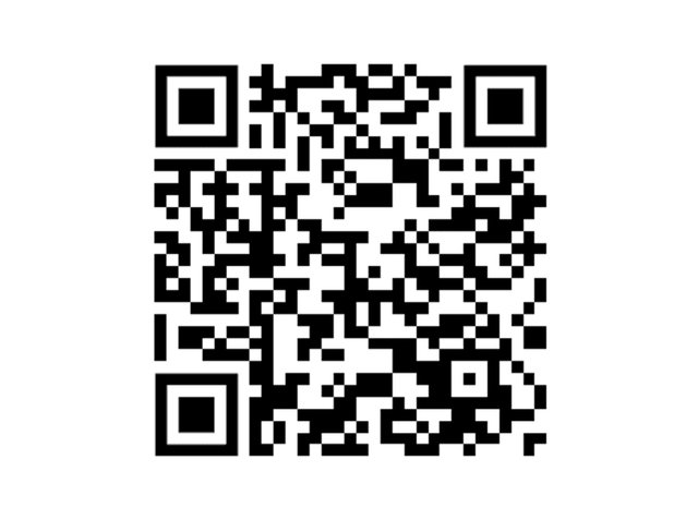 Black and white QR code with a complex pattern of squares and rectangles in various orientations, set against a white background.