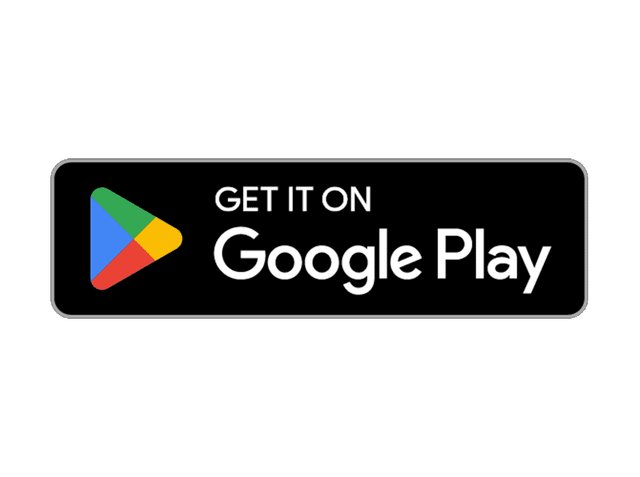 Black rectangular button with rounded corners, displaying a colourful triangle logo, white text "GET IT ON" and "Google Play."