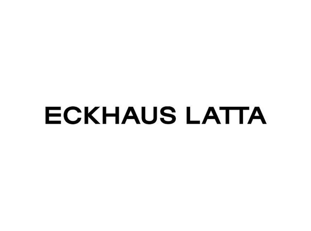 Zwarte tekst leest "ECKHAUS LATTA" op een plain witte achtergrond, met een vet, sans-serif lettertype zonder aanvullende graphics of details.