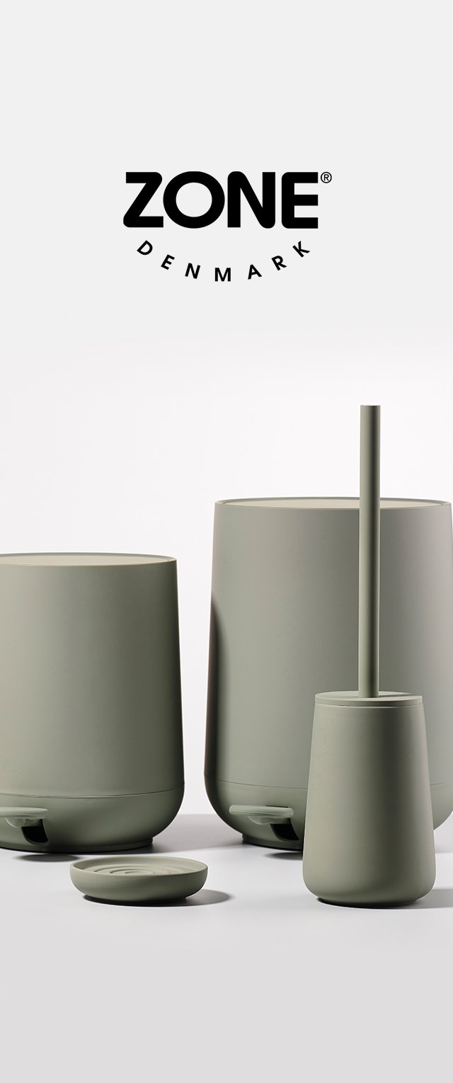 Juego de accesorios de baño verde mate, que incluye dos recipientes cilíndricos y un soporte para cepillo de inodoro, con una bandeja circular. Textura suave.