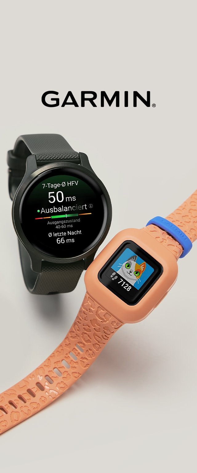 Zwarte smartwatch met een rond scherm, digitaal display en een gestructureerde band naast een oranje smartwatch met een patroon op de band en een kleurrijk kattenbeeld op het scherm.