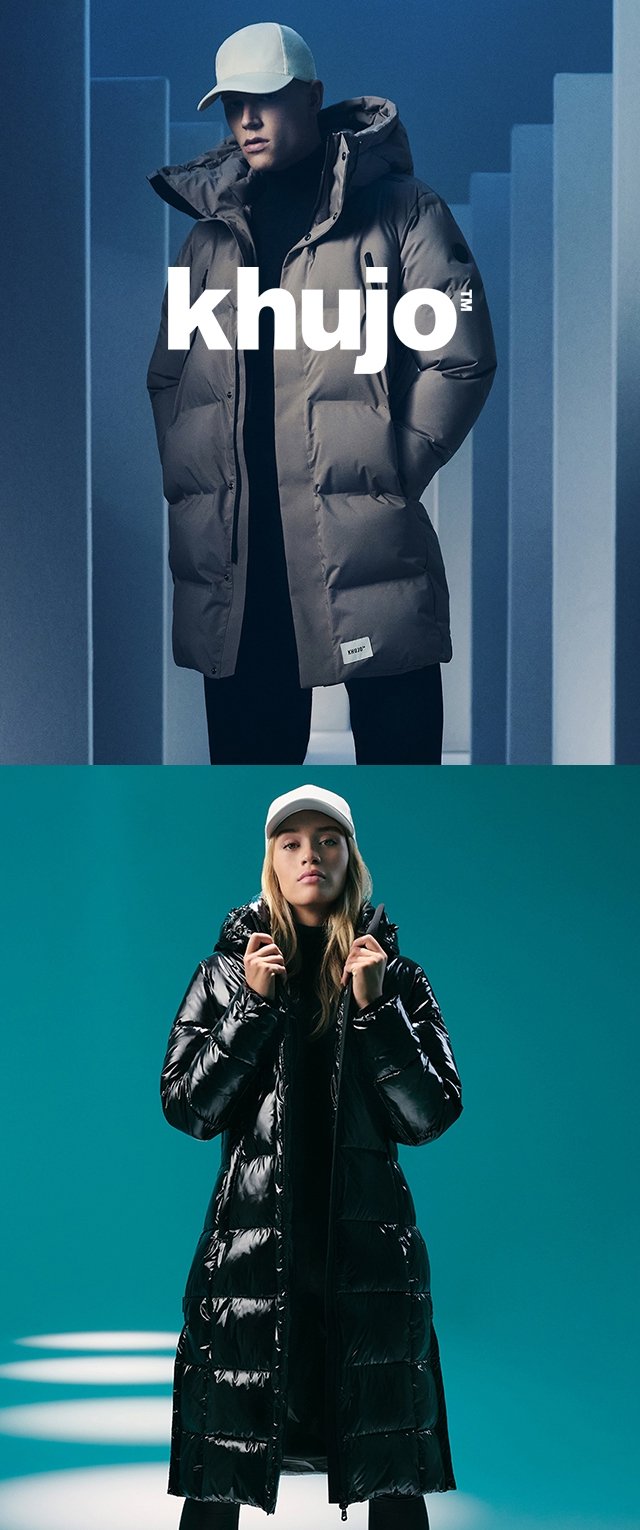 Pufferjacks in donkerbruin en glanzend zwart. Beide hebben een oversized capuchon, een gequilt ontwerp en zijn gecombineerd met witte petten.