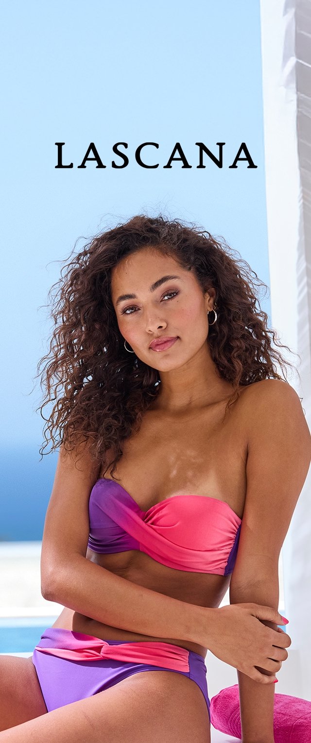 Bikini bicolore avec un schéma de couleurs rose et violet, doté d'un design torsadé sur le haut et d'un bas froncé. Matériau lisse, coupe moderne.