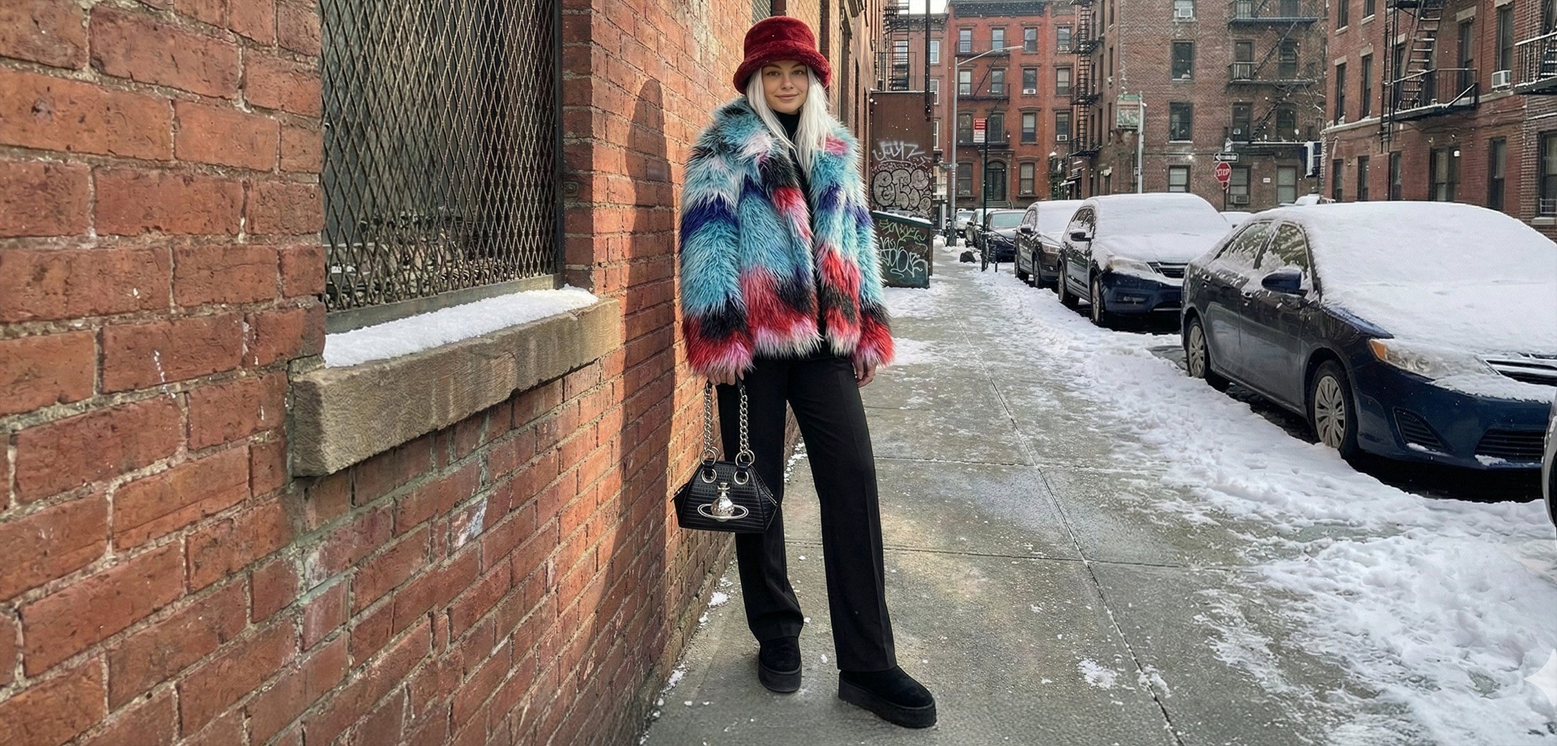 Fourrure colorée tendance